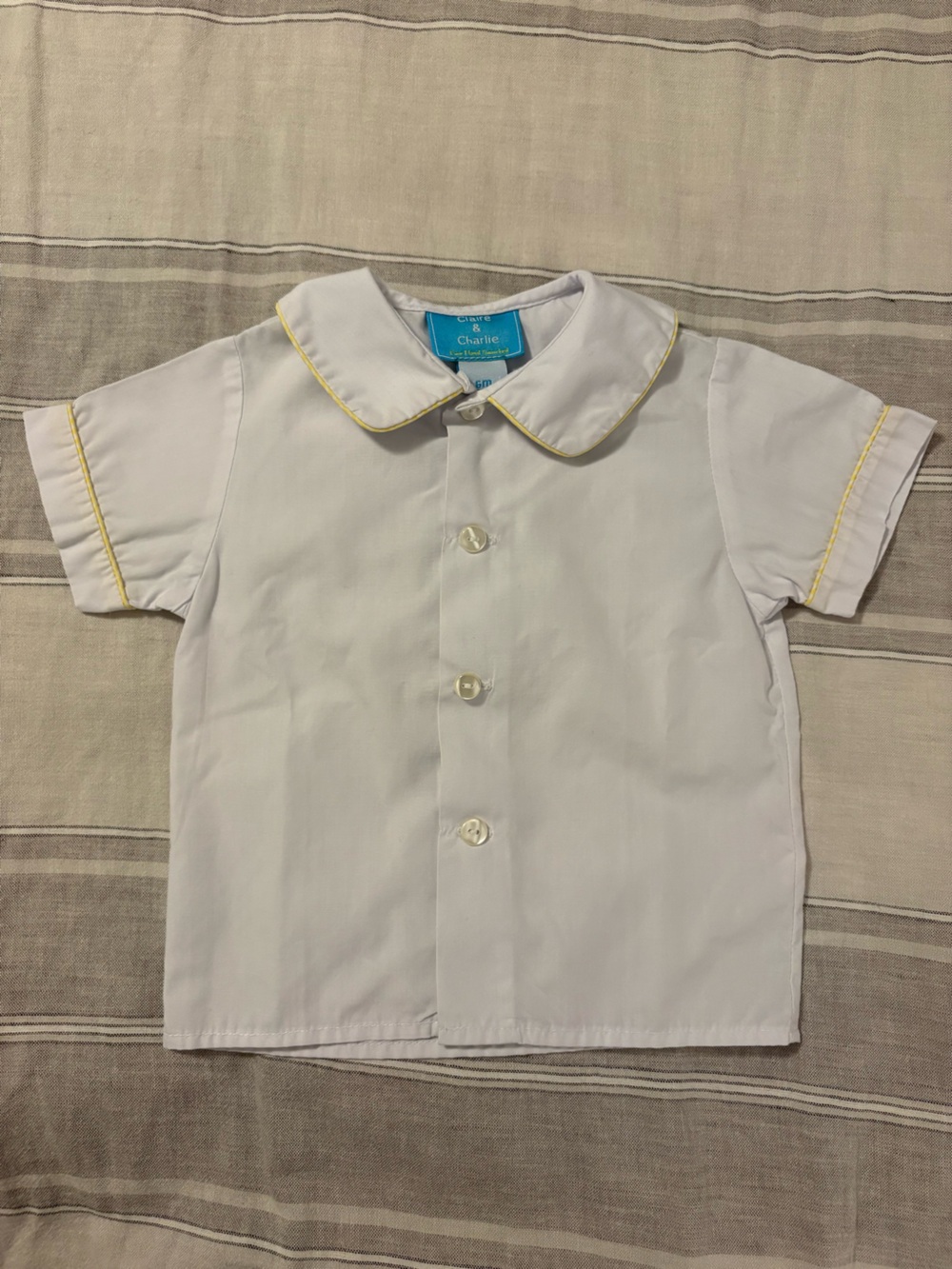 Claire & Charlie 6M Boys White Short-Sleeve Button-Up Collared Dress Shirt